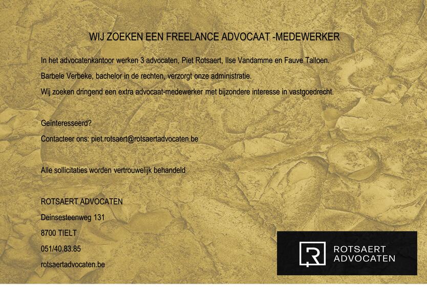 vacature freelance advocaat-medewerker